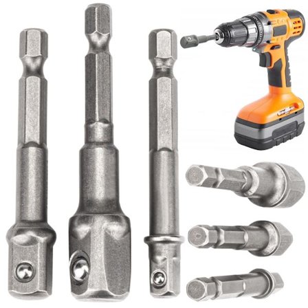 Hylsadapter Set till Skruvdragare - 1/2, 1/4, 3/8