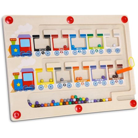 Magnetisk labyrint legetøj, Montessori legetøj, Læringslegetøj til børn, Magnetisk farve- og tallabyrint, Læringslegetøj til børn 3-6 år, Gaver