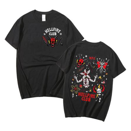 Hellfire Club Print Fashion T-shirt Toppar För Män Och Kvinnor Black S