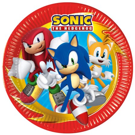 Sonic Papperstallrik 23cm 8-pack - Partyninja.se