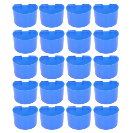20 kpl Lintukuppeja Muovi Papukaija Veden Syöttökuppi Lintuhäkki Syöttölaite Trough Set Sininen 9s6cm / 3.54x2.36in