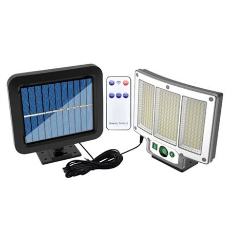 Vattentät LED-solcellslampa med rörelsesensor och fjärrkontroll för gård, korridor, dörr, sensor