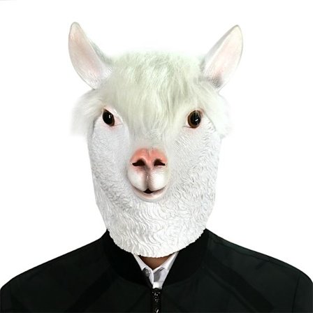 Alpaca lama kamuflasjemaske, dyrehode latexmaske for Halloween
