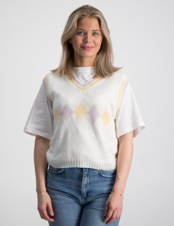 D-XEL CROPPED KNIT VEST Vit Toppar/Blusar Tjej - Kids Brand Store