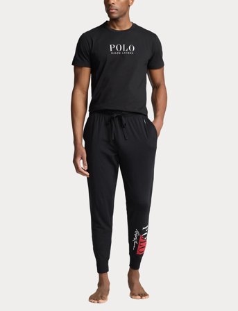 Polo Ralph Lauren Logo Cotton Jersey Sleep Shirt - Black - M