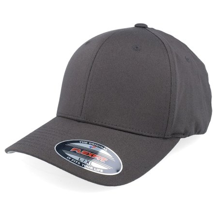 Flexfit - Grå flexfit Kasket - Wooly Combed Dark Grey Flexfit @ Hatstore
