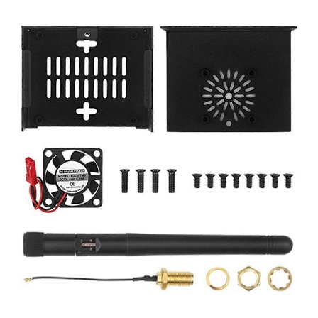 Metallskal för Zero 3, Metallskal med Fläkt & Kylfläns för Zero 3 Tillbehör (med Antenn)