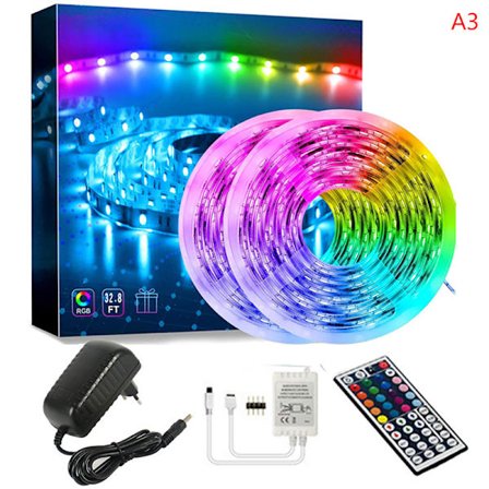 2X LED Strip Light RGB 5050 44 knappar infraröd kontroll För TV Comp