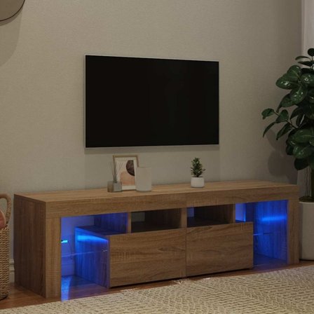 vidaXL Tv-bänk med LED-belysning sonoma-ek 140x36,5x40 cm
