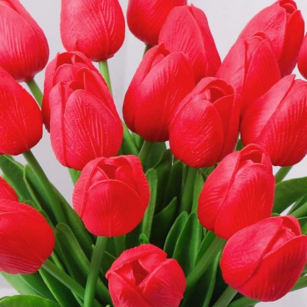 Konstgjord tulpanblomma - Latex - Hemfest inomhus DIY - Röd