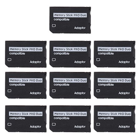 10 st Mini minneskort Mirco SD SDHC TF till MS Pro för Duo-adapter för PSP-kamera MS Pro för Duo-kortläsare höghastighets C
