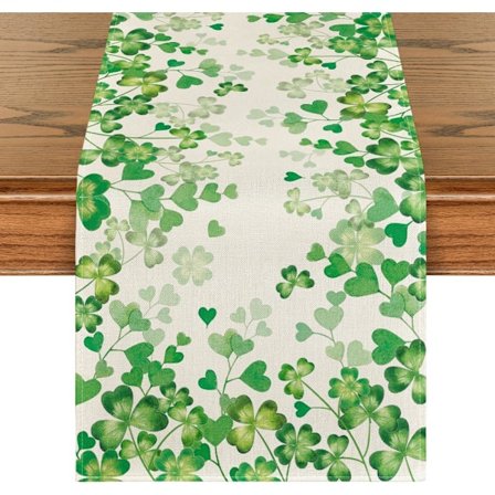 1 st Artoid Mode Shamrock Kärlekshjärta St. Patrick's Day Bordslöpare, Säsongsbetonad Vår Kök Matbord Dekoration fo
