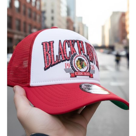 New Era - NHL - Red - trucker - Cap - Chicago Blackhawks 9FORTY White/Red A-frame Trucker - Hatstore