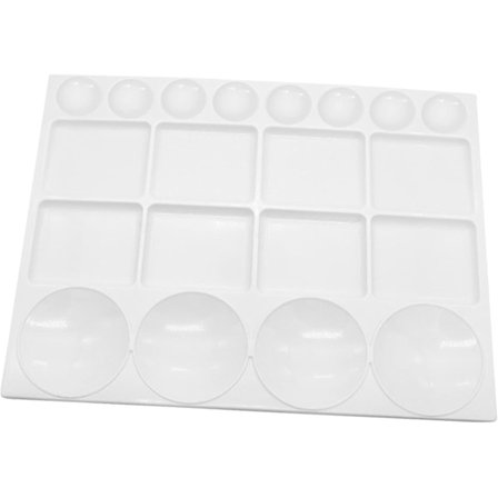 20 Brønns Akvarellmaling Brett Palett Akryl Maling Blanding Plast Kunstner Stor Firkantet Palett, Hvit