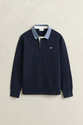 GANT - Chambray heavy rugger til herre evening blue