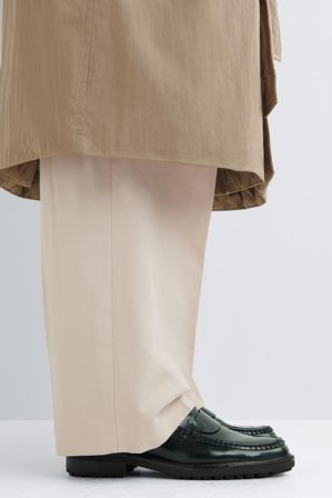 COS Men's Mocassini In Pelle Lucida in Verde