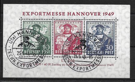 Tyske Zoner 1949 - AFA 103 - 105 - Stemplet