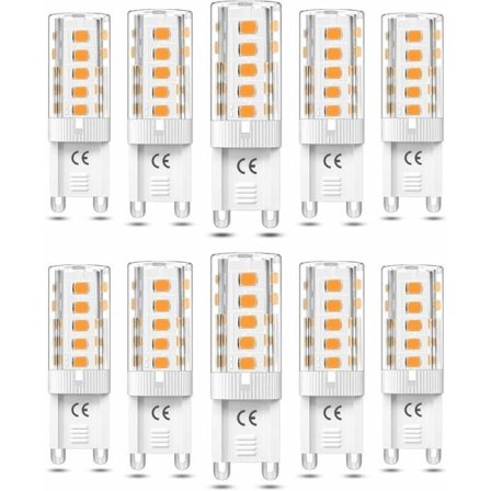 10 kpl G9 LED-lamppu Himmennettävä 5W Lämmin valkoinen 3000K G9 LED-lamput Halogenin vastaava 50W AC110/220V [Energi luokka F]