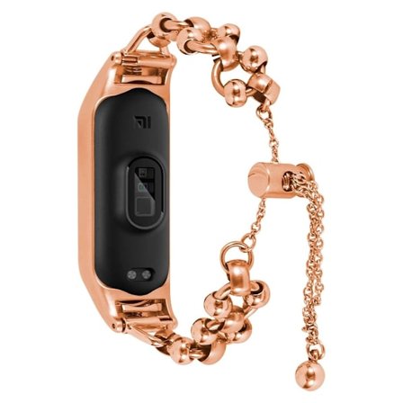 Xiaomi Mi Smart Band 6 / 5 klockarmband med pärldekor - Roséguld