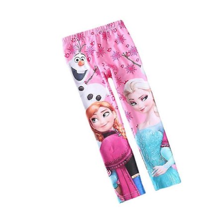3-8 år Børn Piger Frozen Elsa Anna Print Elastiske Taljebukser