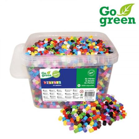 Pärlset I'm Green, Bioplast, Xl-rörpärlor, Ø 9mm, 5000 Pärlor/fp Multifärg