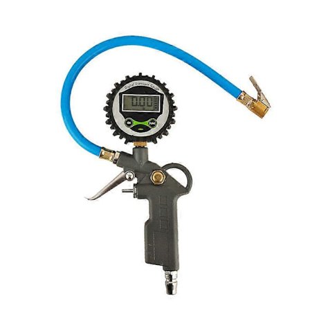 Digital däcktrycksmätare, 100PSI med LCD-display, 0,36m slang, däcktryck AIK
