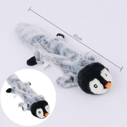 Skinny Peltz Unstuffed Squeaky Plush Slitesterk Hundeleker, Melk, , Penguin Multicolor One Size