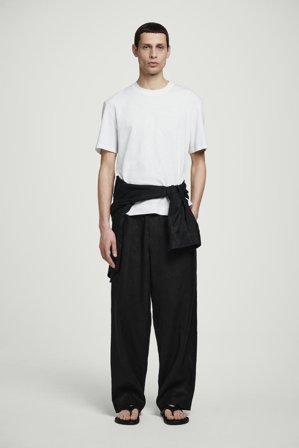 COS Men's Relaxed Slubbed Cotton-Linen T-Shirt in White