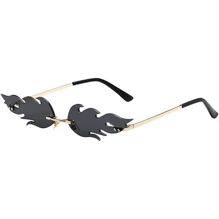Ubiuobat Formede Solbriller for Kvinner Goth Briller Funky Nyhet Rammeløse Øyne Briller for Halloween Fest