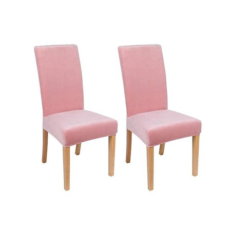 2 stk. Stolebetræk til Spisestole, Med Elastisk Fløjl Spisestol Betræk Stolebetræk Til K