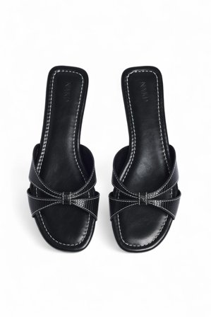 NA-KD Sandales plates à lanières croisées - Chaussures Plates - Noir - EU 36