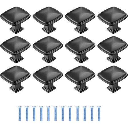 12 stk. sorte køkkenskabehåndtag, dørhåndtagsskuffe, dør