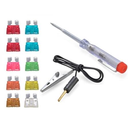 Flatsäkringar Midi 10-pack + Testverktyg Multifärg