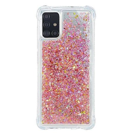 Pure Color Glitter Powder Quicksand TPU-deksel Kompatibelt for Samsung Galaxy A51 SM-A515