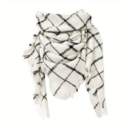 Vintage Rutete Triangelsjal Varmt Skjerf Par Kuldebeskyttelse Sjal Halsvarmer [DB]