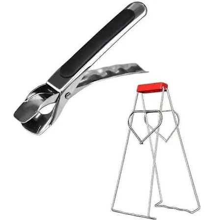 Sklisikker klype i rustfritt stål, anti-skåldingsklemme, håndtak for airfryer-panner