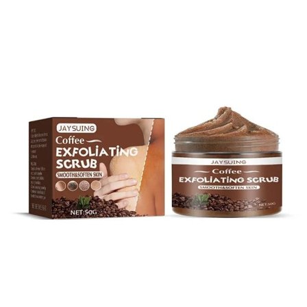 Kaffe kropp skrubb kräm exfolierande blekning armbåge underarm knä melanin pigmentering blekning ta bort död hud