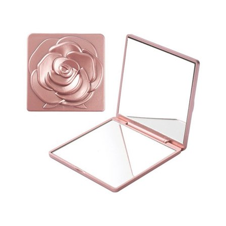 Dobbeltsidig reisekosmetisk speil med tynn plastramme og profesjonelle speiloverflater