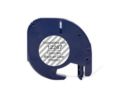 Tape Plast 12mmx4m svart på klar - Lyreco - Kontorsmaskiner - Märkmaskiner och tape - Tape - Dymo LetraTag