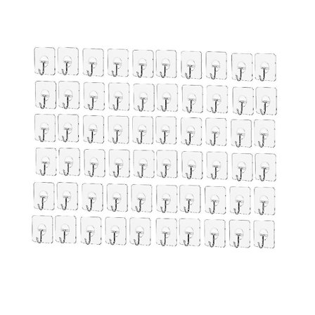 Hooks Duty Hooks, Gennemsigtige Genanvendelige Sømløse Krog Fo