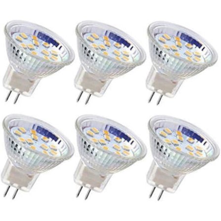 6 stk. MR11 LED-pærer GU4 Spotlys 3W 18 LED Halogen 20W Ikke-dimbar Ekvivalent 12V AC/DC (Varmhvit)