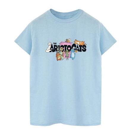 Disney Dam/Damer Aristocats Logo Bomull Boyfriend T-Shirt M Baby Blue M