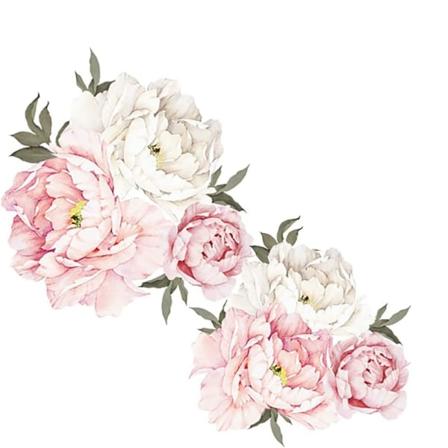 PEONIES veggklistremerke (54x53 cm) I selvklebende veggklistremerke pin