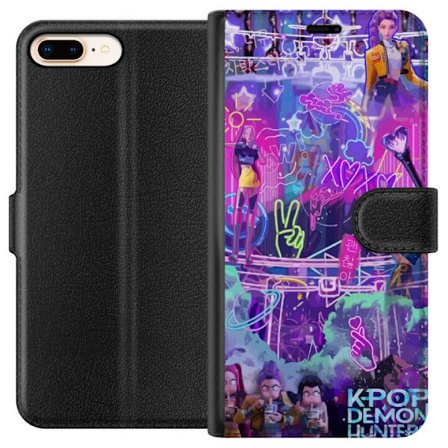Kompatibelt Plånboksfodral till Apple Apple iPhone 7 Plus Kpop Demon Hunters Neon City Lights Purple Glow Idol Energy Vibes
