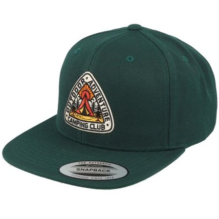 Wild Spirit - Grön snapback Keps - Camping Adventure Spruce Snapback @ Hatstore