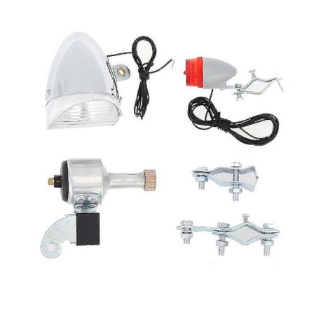 Cykeldynamo Ljus Set Framlampa Baklampa LED Cykellampa Motoriserad Cykel Friktionsdynamo Generator Fram Bak Ljus