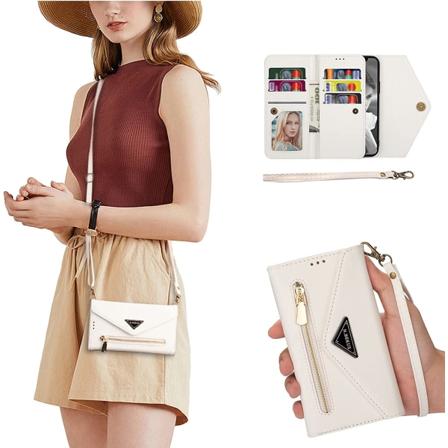 Crossbody Wallet Case med Kickstand til iPhone 13 Pro Max, PU