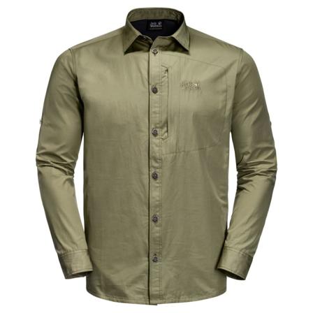 Jack Wolfskin Men's Lakeside Roll-up Shirt (2021) Men long-sleeved shirts Green S
