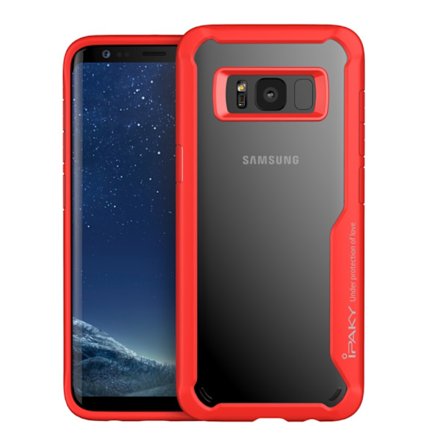 IPAKY Samsung Galaxy S8 Plus TPU Hybrid Skal - Röd