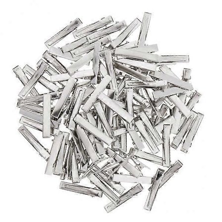 Hopeinen alligaattoriklipsi hiuksiin - 6x55mm